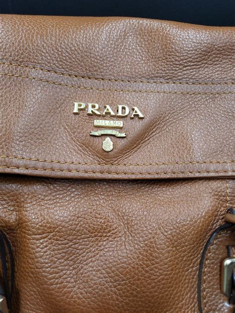 Authentic and Near Mint PRADA BAULETTO Vitello Daino Camel 